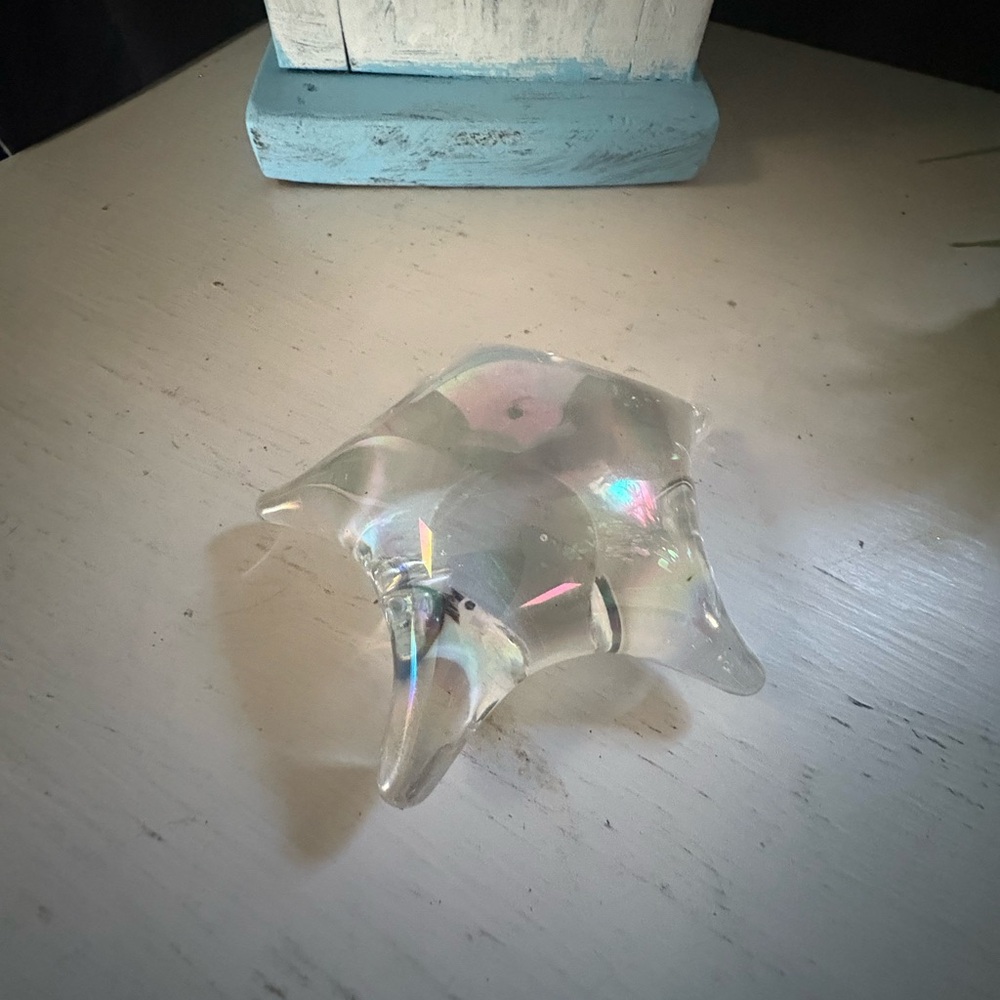 Vintage Carnival Glass Starfish Paperweight Iridescent